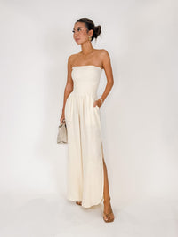 Elan Strapless Smocked Jumpsuit