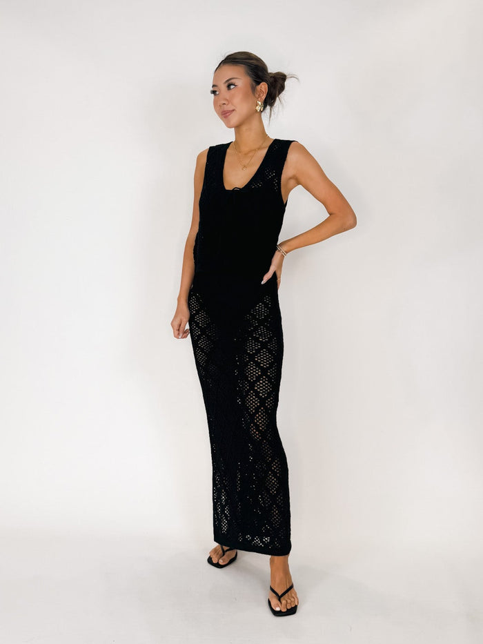 Elan Ruffle Hem Halter Maxi Dress