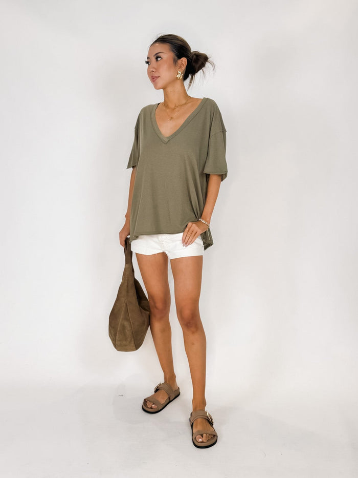 Free People Nina V-Neck Tee