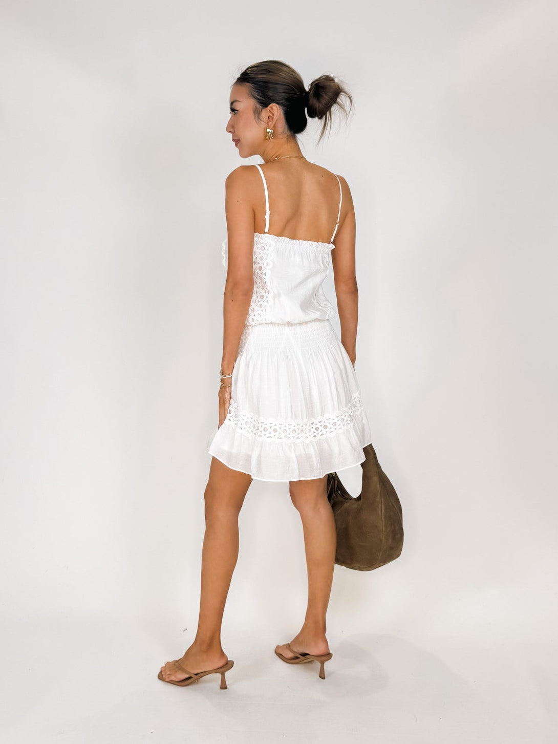 Elan Smocked Spaghetti Strap Dress