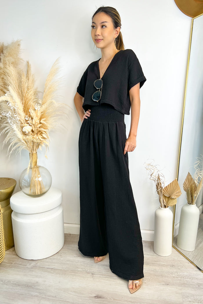 Monrow Gauze V Neck Mini Top
