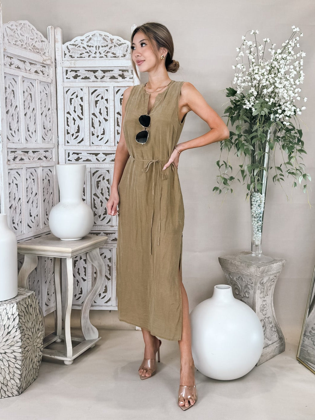 Bella Dahl S/L Belted Maxi Dress