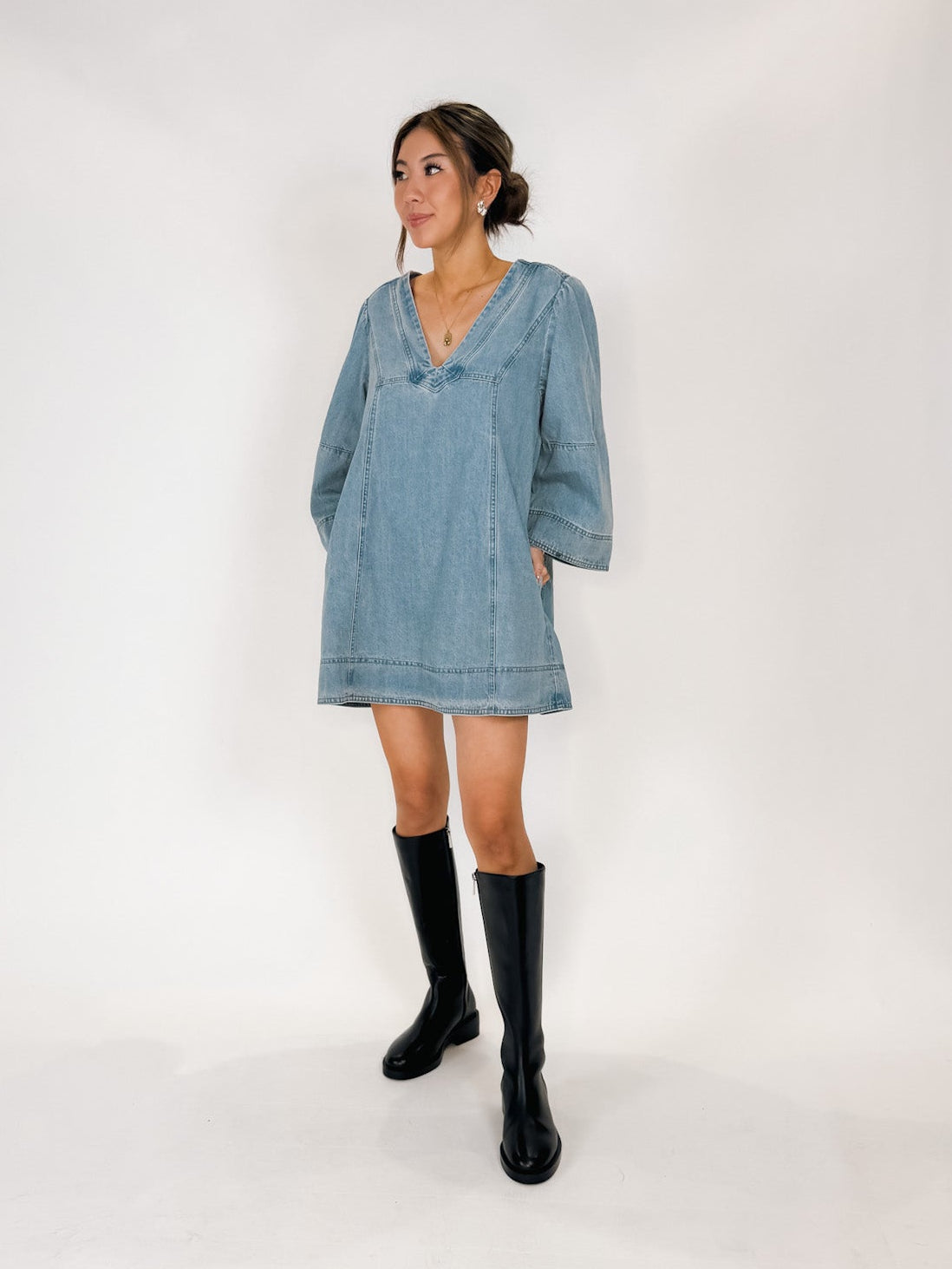 Free People Goldie Balloon Sleeve Dress