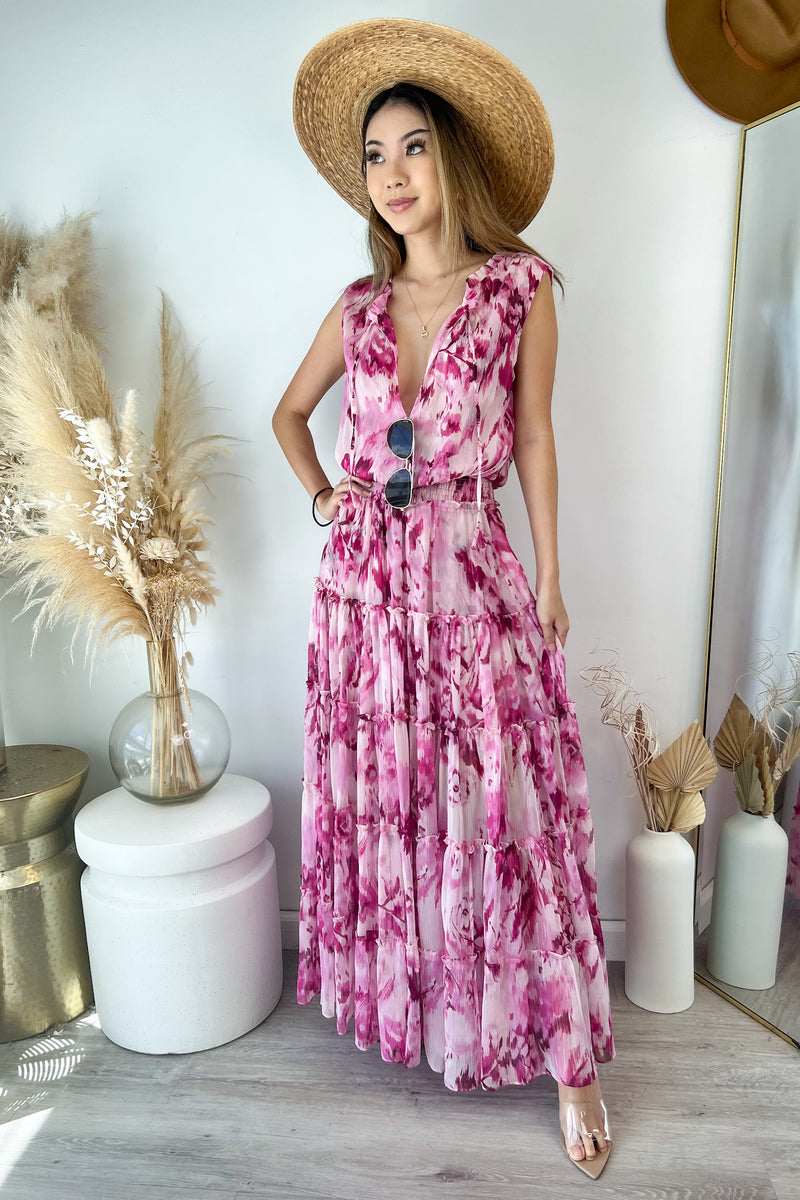 misa dress Blurred Bouquet Poplin / XXS Feel effortlessly chic in the Misa Los Angeles Luna Dress Misa Dress Aecia