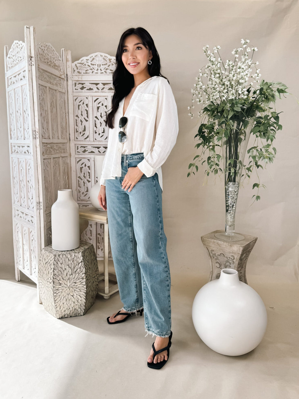Frame Low Slung Barrel Jean