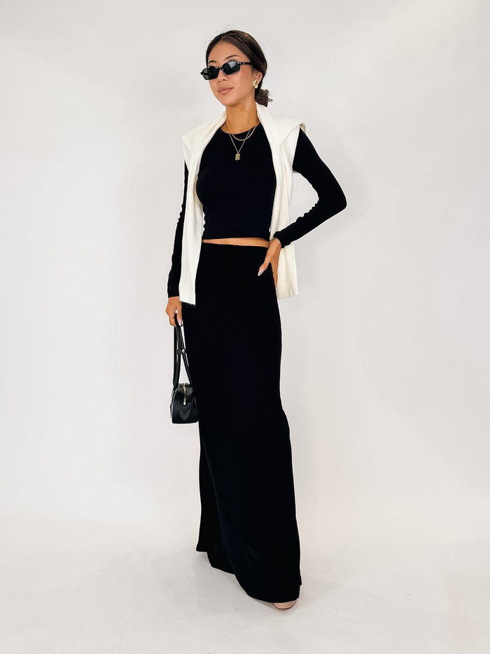 Enza Costa Supima Baby Rib L/S Cropped Top