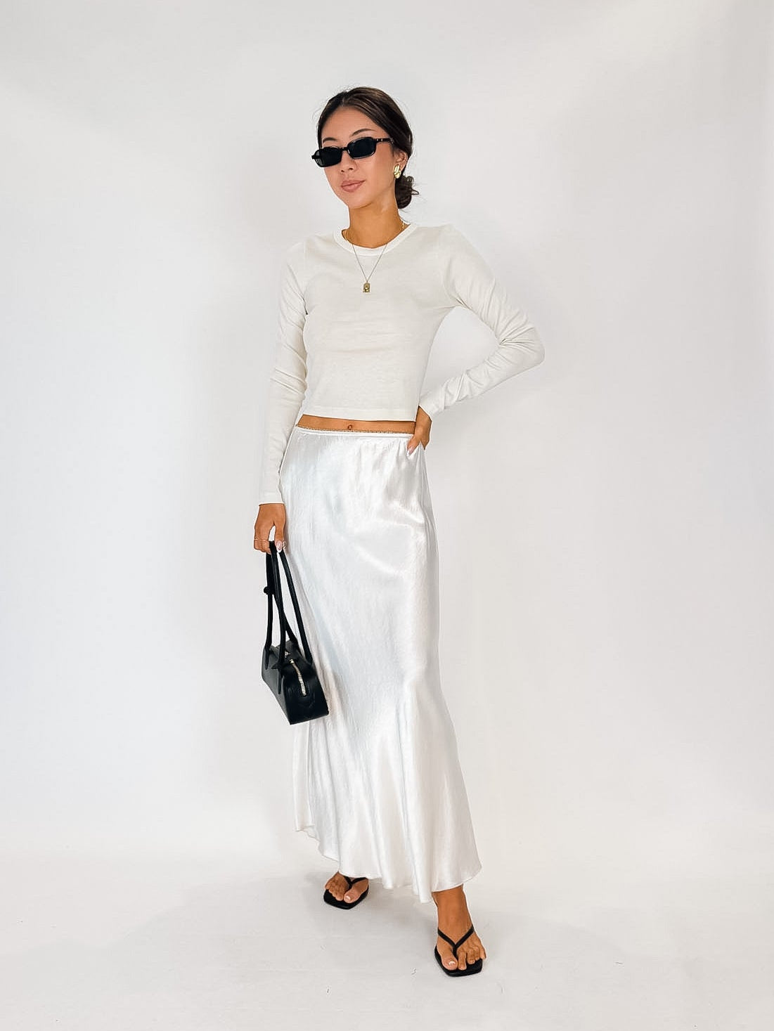 Enza Costa Supima Baby Rib L/S Cropped Top