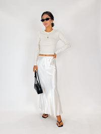 Enza Costa Supima Baby Rib L/S Cropped Top