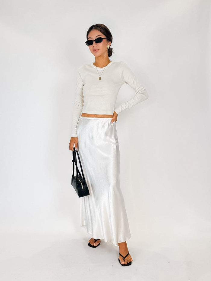 Enza Costa Supima Baby Rib L/S Cropped Top