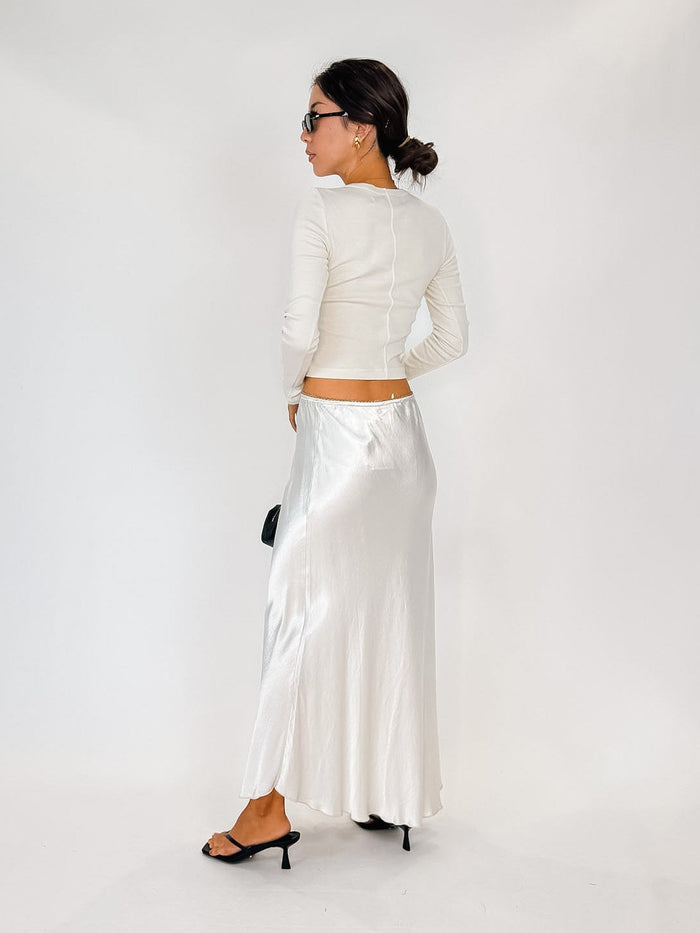Enza Costa Supima Baby Rib L/S Cropped Top