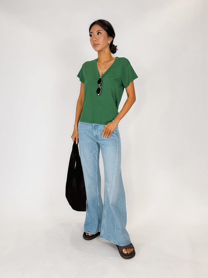 Perfectwhitetee Hendrix Cotton SS Boxy V Neck Tee