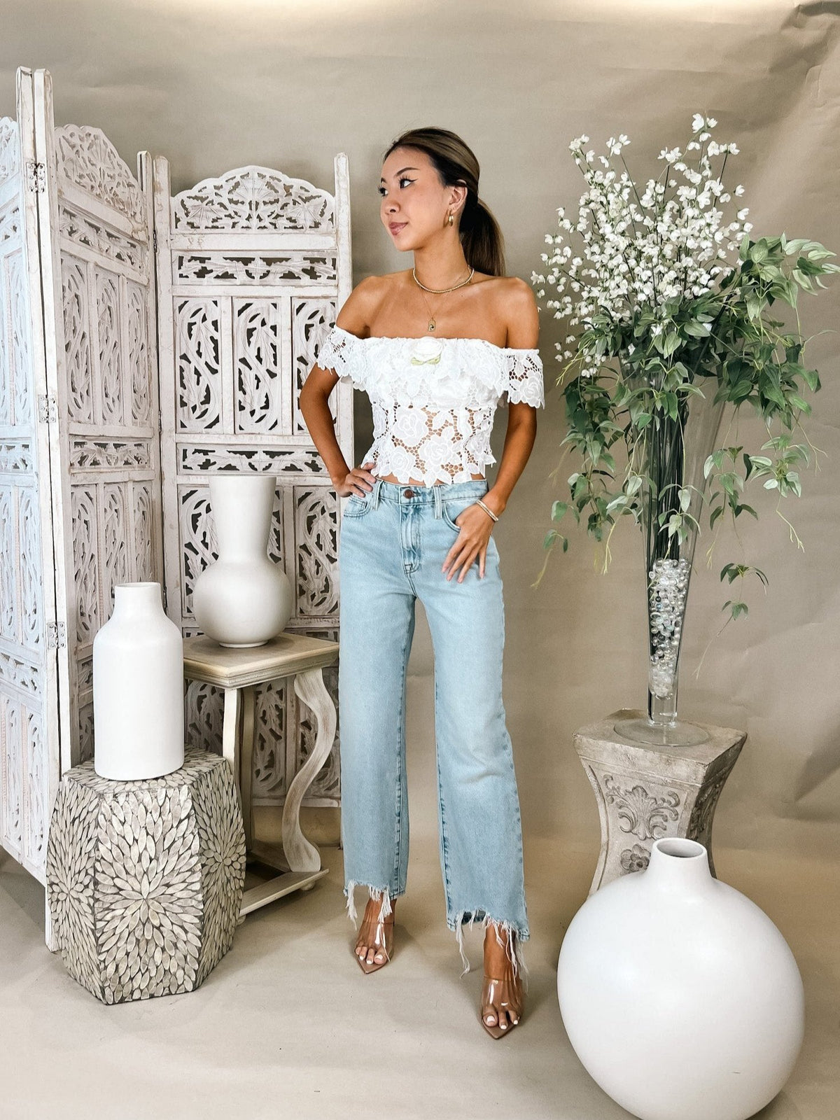 For Love & Lemons Claudia Off Shoulder Top