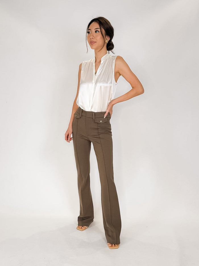 L'Agence Phoebe Sleeveless Band Collar Blouse