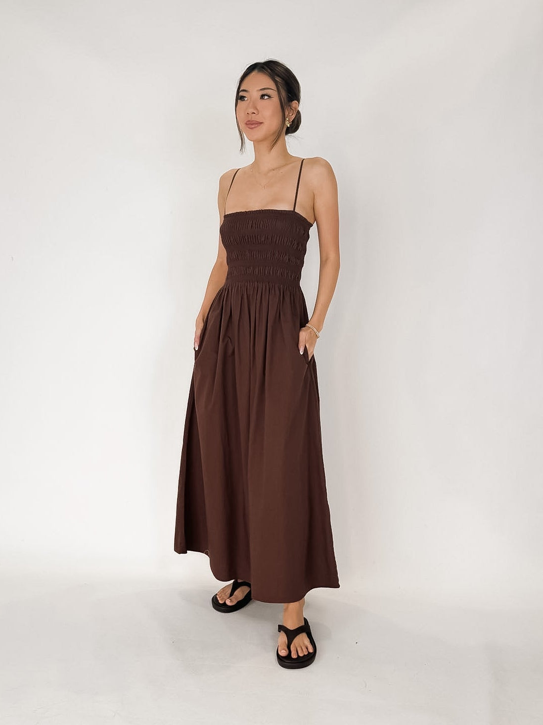 Pistola Bianca Shirred Bodice Dress