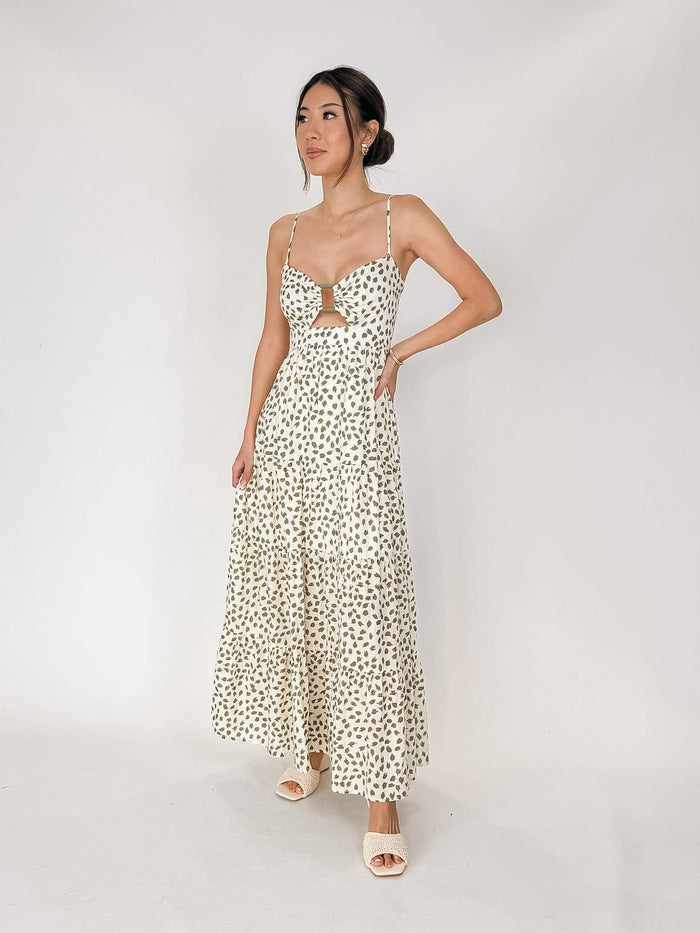 Dress To Dotted Leaf Maxi Dress
