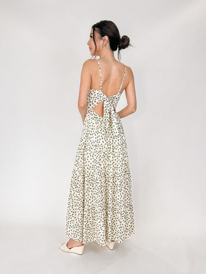 Dress To Dotted Leaf Maxi Dress