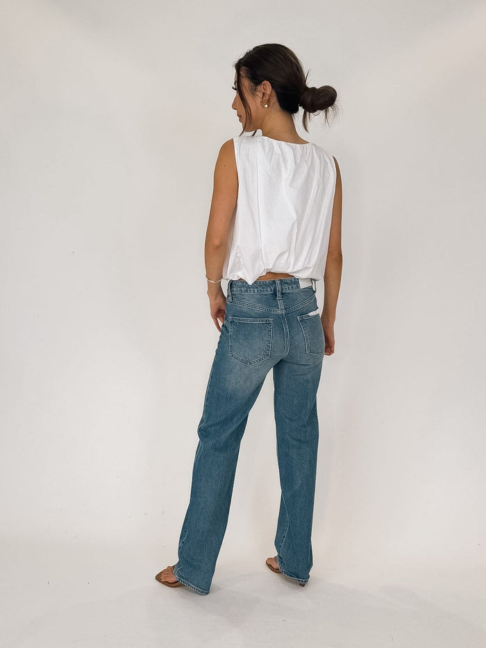 Milio Milano Cotton Poplin S/L Bubble Top White S