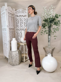 Frame Pointelle Puff Sleeve Sweater