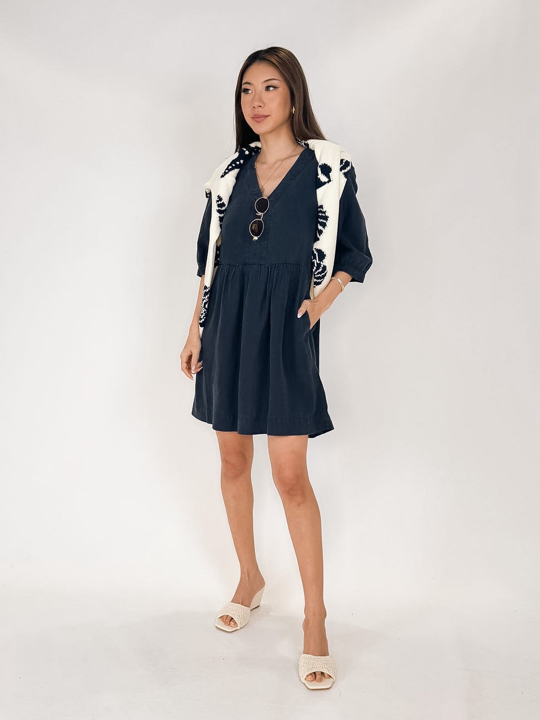 Michael Stars Brielle 3/4 Sleeve Mini Dress