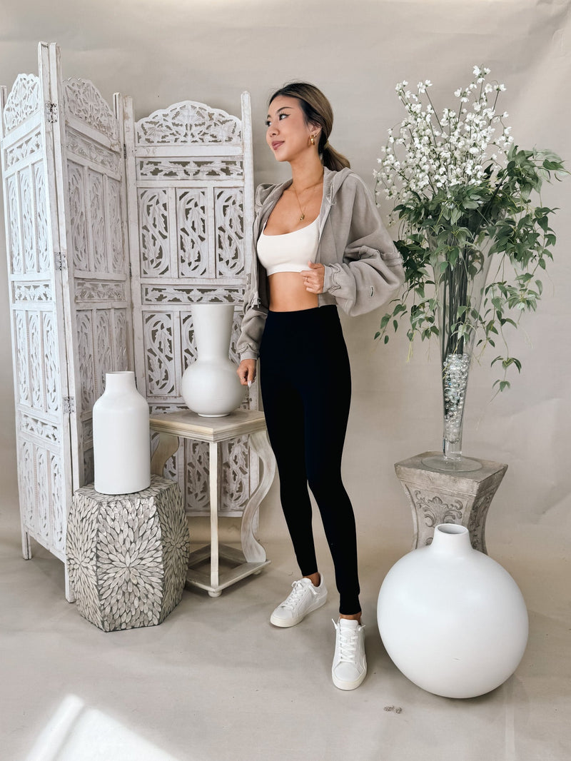 Joah Brown Deconstructed Crop Zip Hoodie