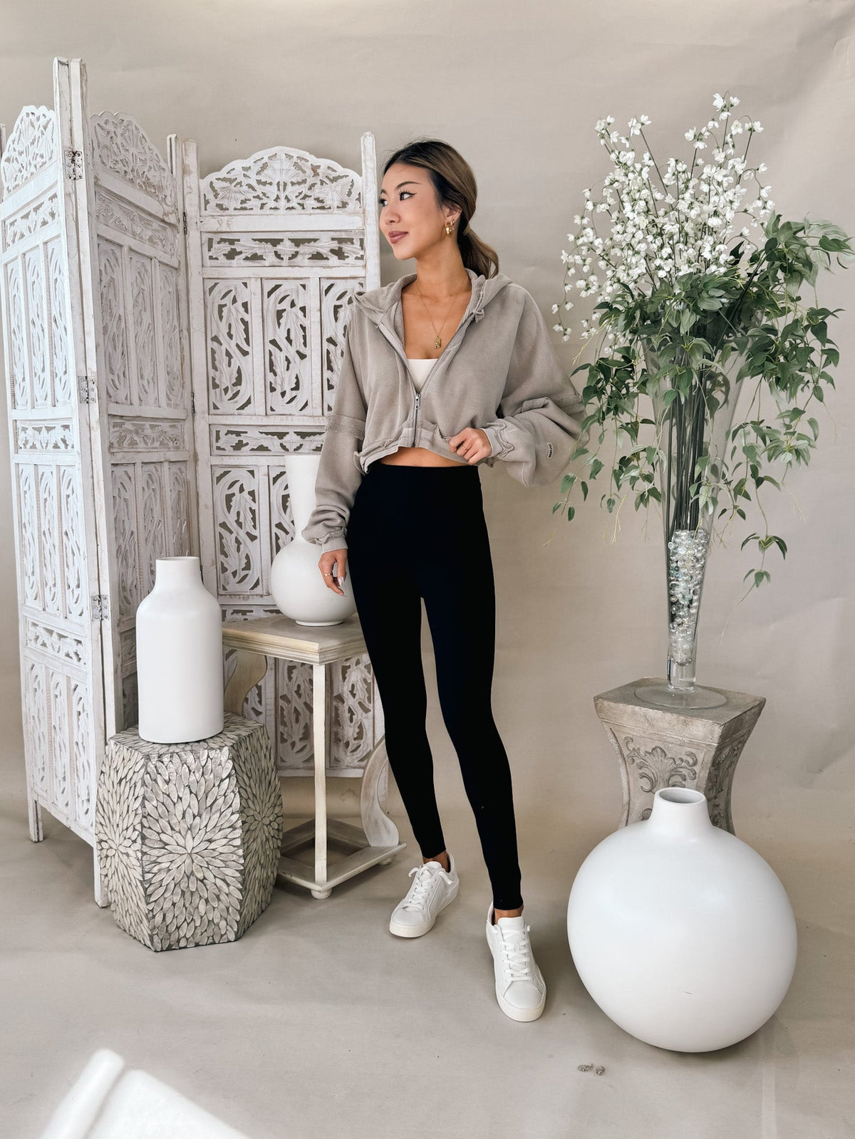 Joah Brown Deconstructed Crop Zip Hoodie