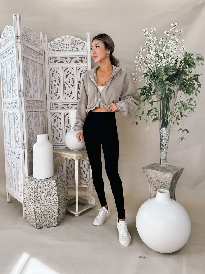 Joah Brown Deconstructed Crop Zip Hoodie