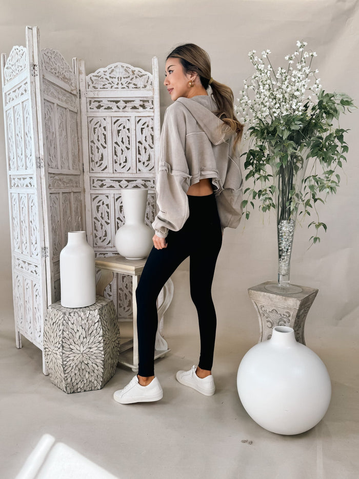 Joah Brown Deconstructed Crop Zip Hoodie