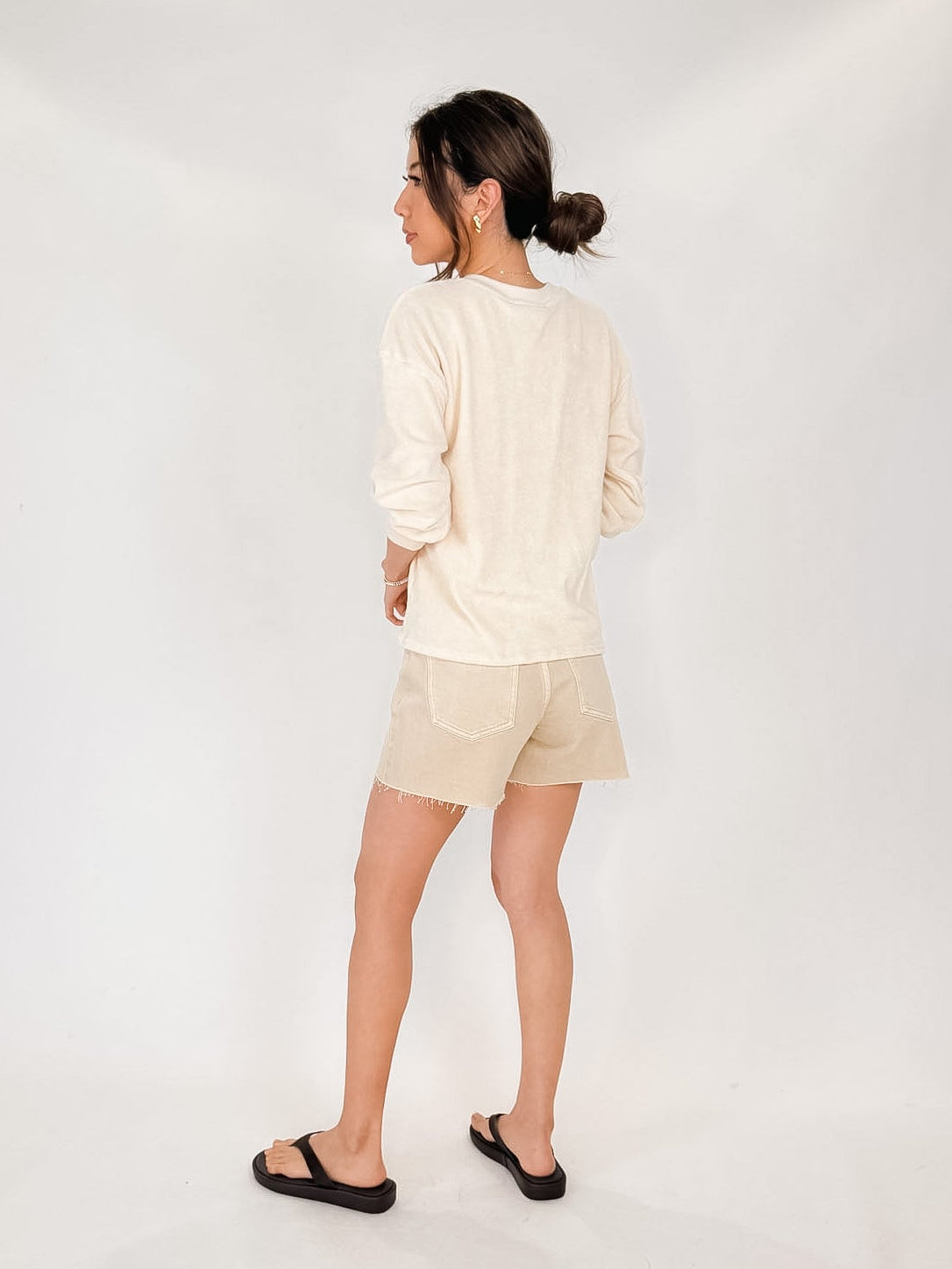 perfectwhitetee Roxy Loop Terry Boxy Sweatshirt