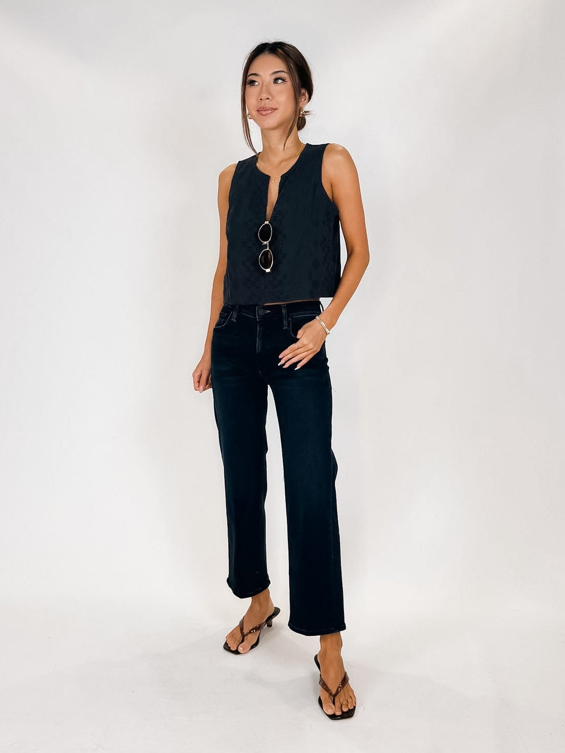 Splendid Kenzie Geo Eyelet Tank