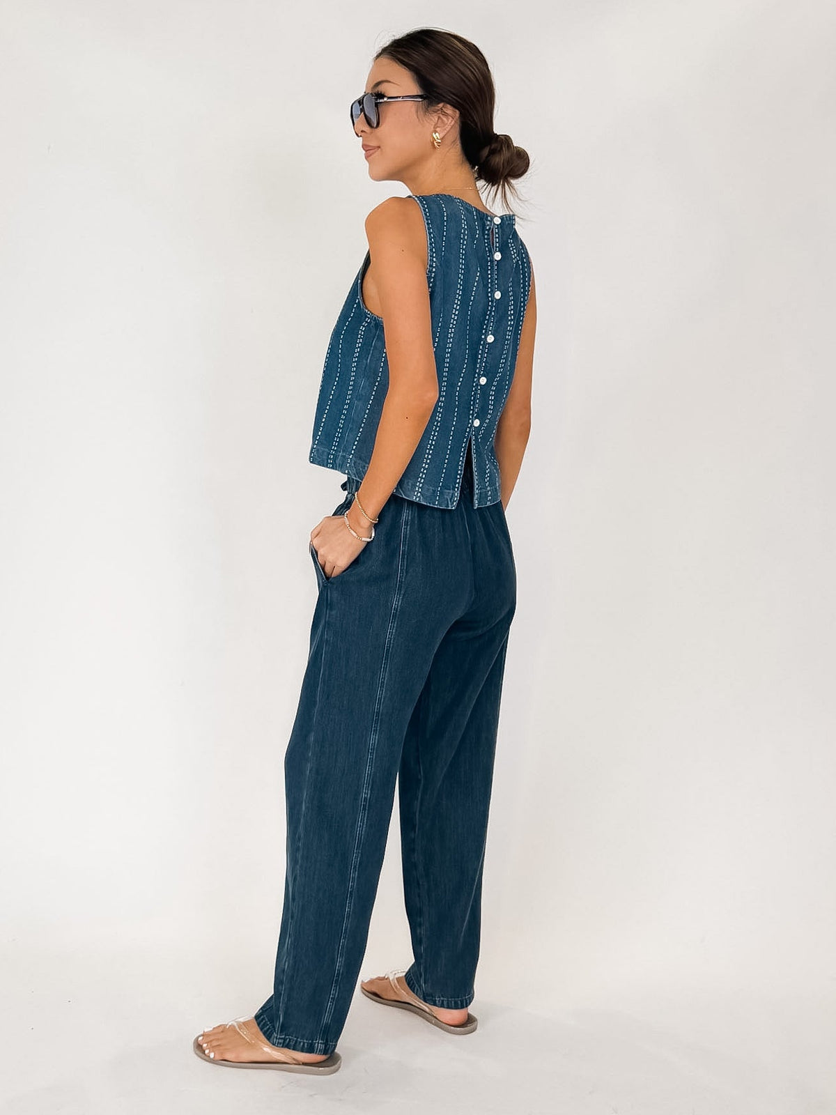 Bella Dahl S/L Button Back Top