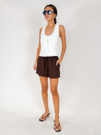 Bella Dahl Fitted Bodice Top With Smocked Back