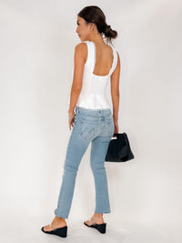 Mother Lil Mid Rise Dazzler Ankle Fray