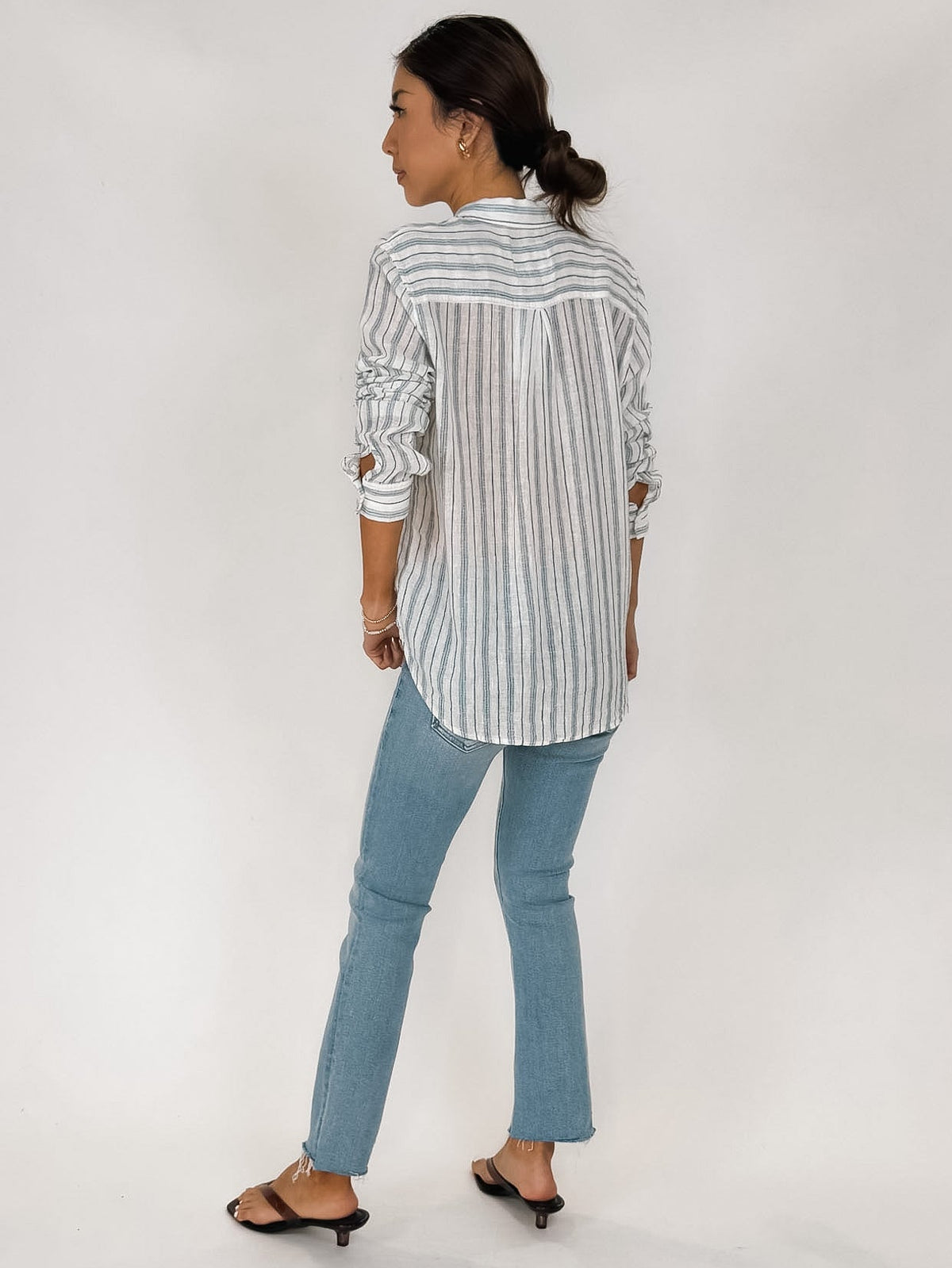 Mother Lil Mid Rise Dazzler Ankle Fray