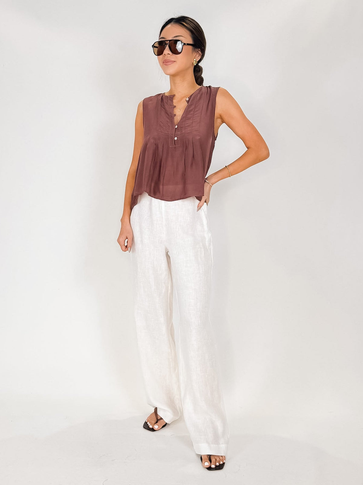 Bella Dahl S/L Pintuck Pullover