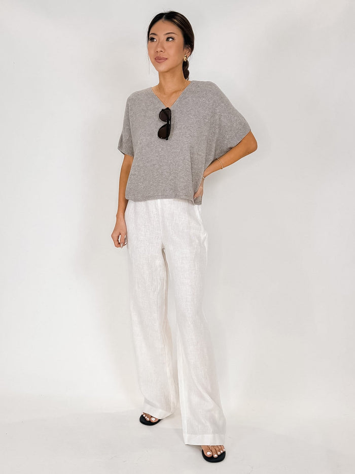 Milio Milano Italian V-Neck S/S Sweater Top