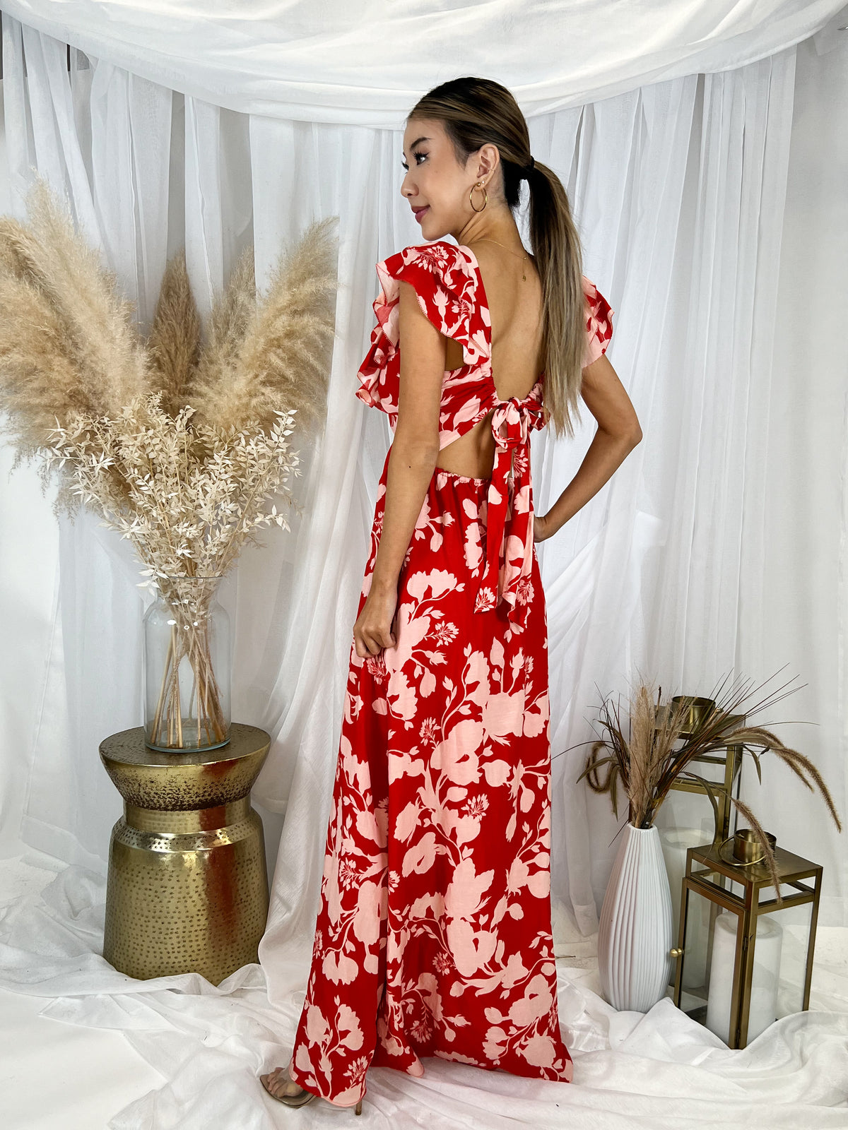 KIVARI Delfina Ruffle Maxi Dress