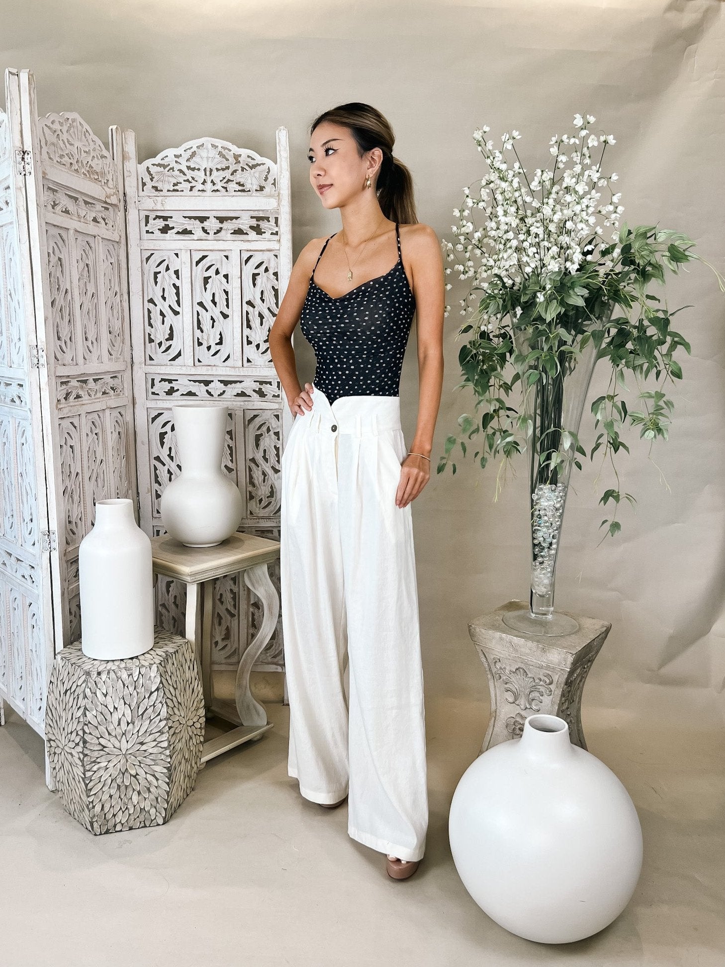 Stillwater Stretch Linen Knotch Waist Pant – Mikinola