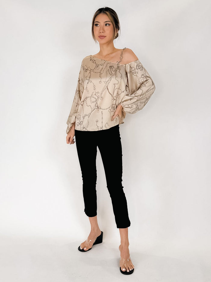 L'Agence Asami Chain One Shoulder Blouse