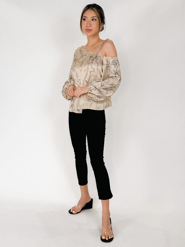L'Agence Asami Chain One Shoulder Blouse