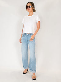 Pistola Donny Rolled Hem Boyfriend Jean