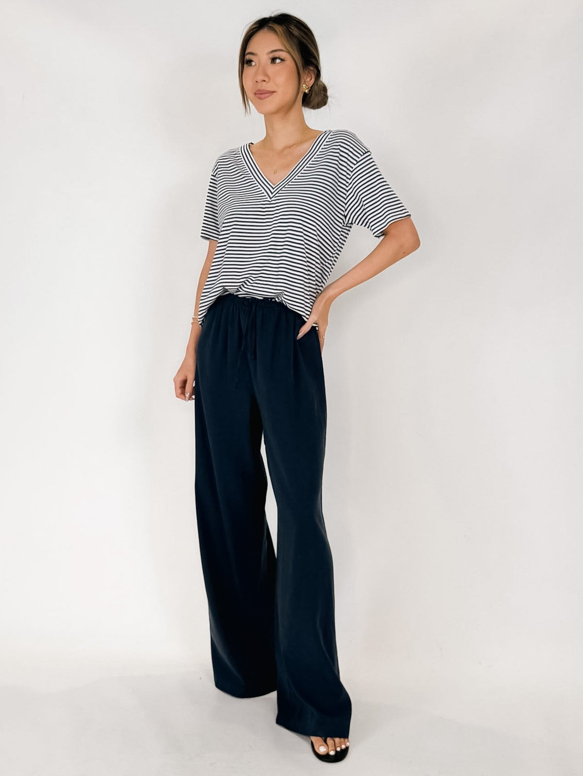 Splendid Kacey Stripe V Neck Tee