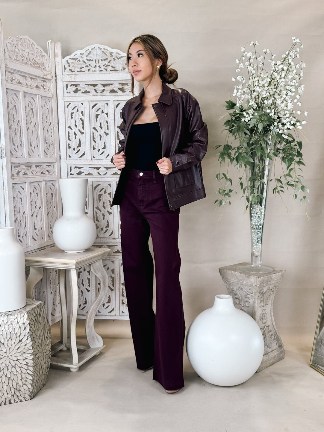 Pistola Valerie Faux Leather Bomber Jacket