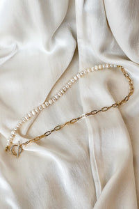 Pearl Paper Clip Necklace