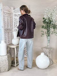 Pistola Valerie Faux Leather Bomber Jacket