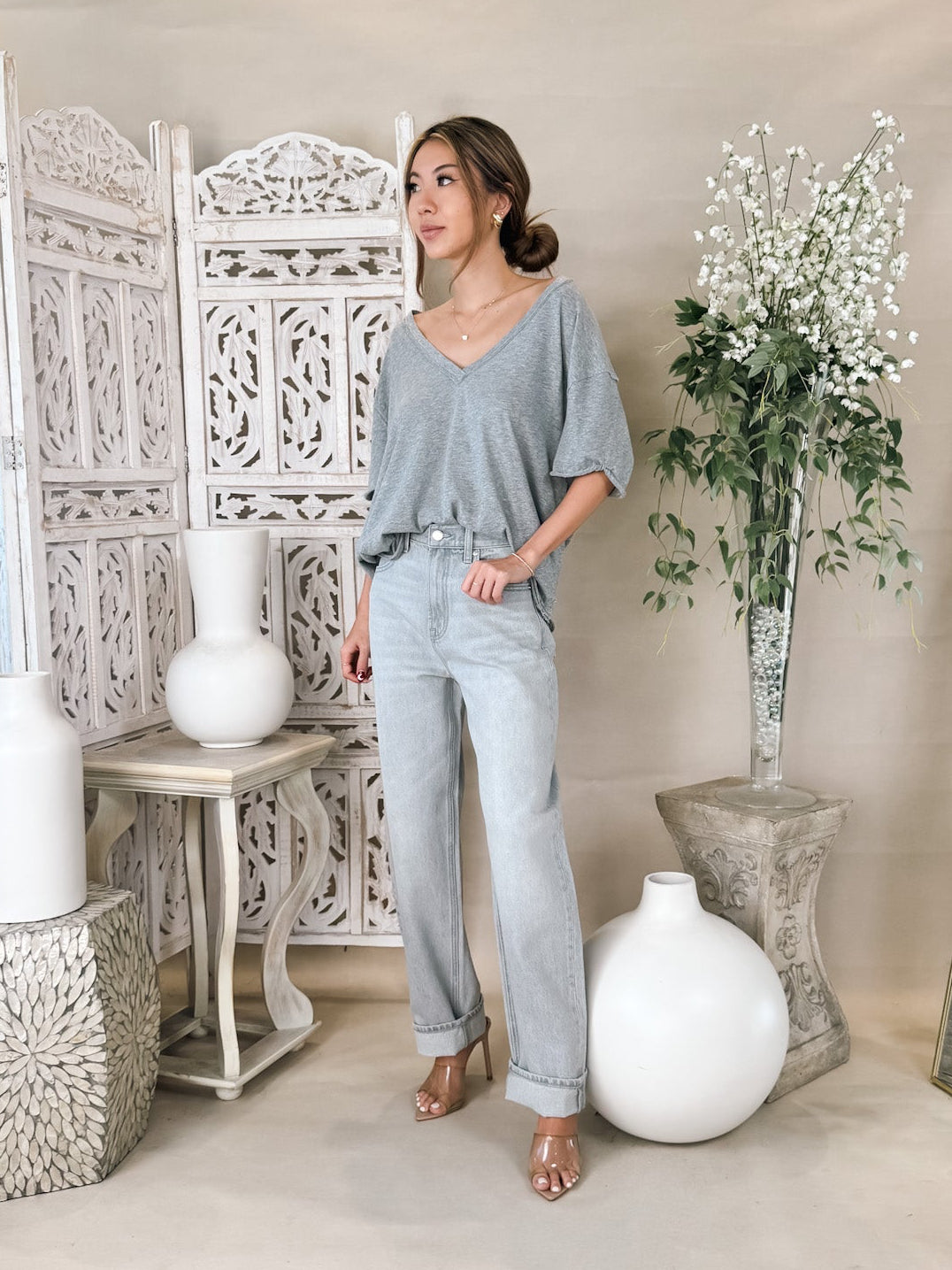 Free People Nina V-Neck Tee