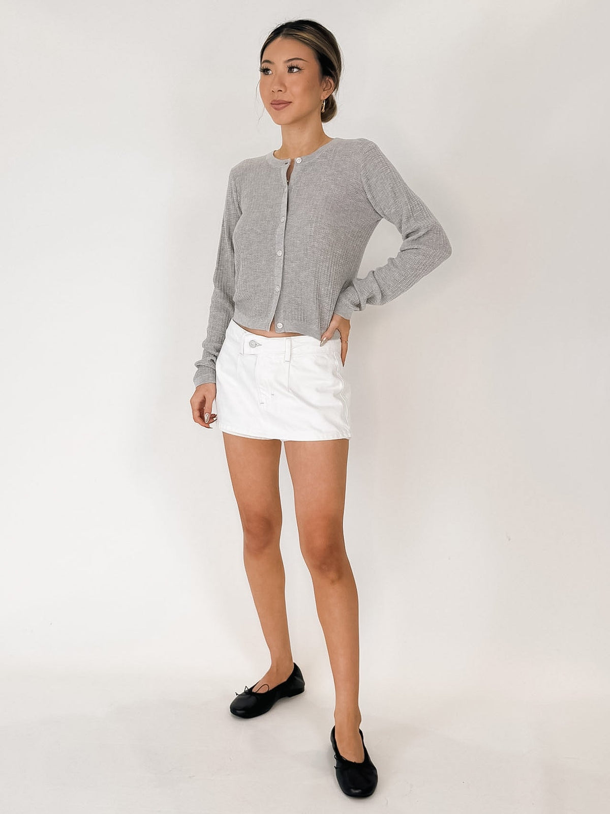 perfectwhitetee Pointelle L/S Cardigan