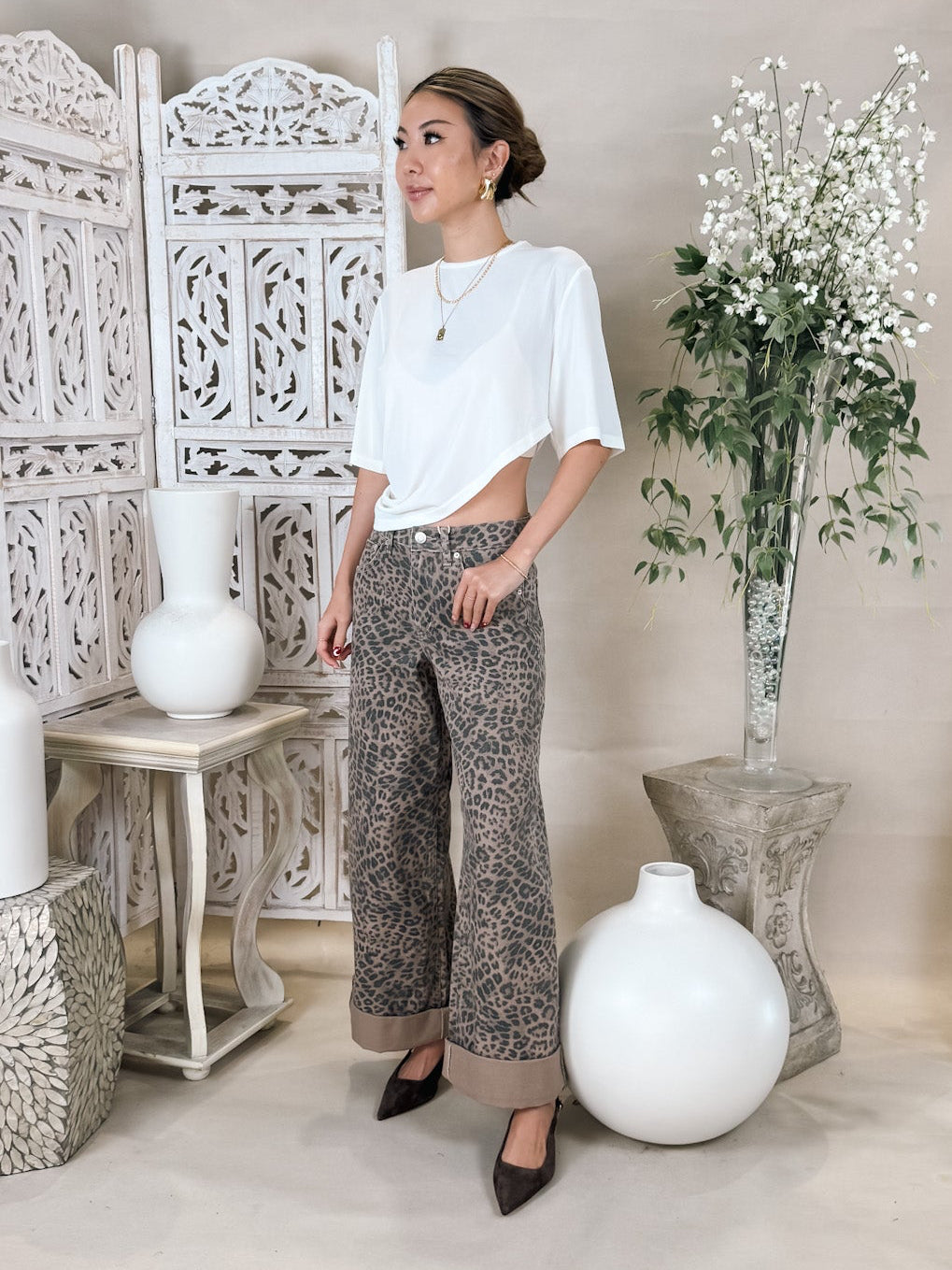 Z Supply Marli Denim Leopard Pant