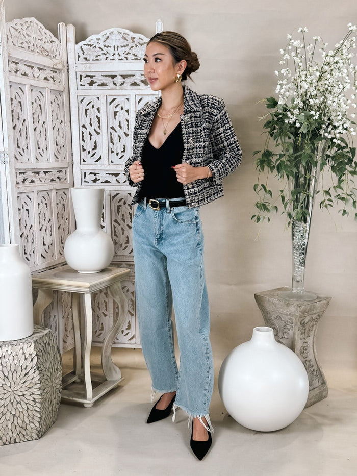 L'Agence Jia Crop 3/4 Sleeve Jacket