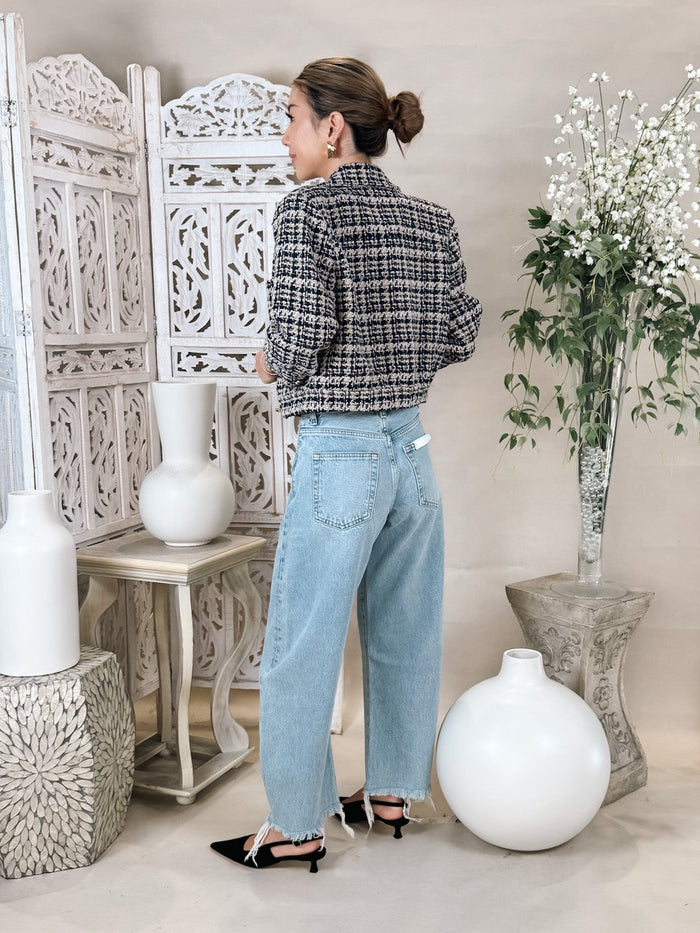 L'Agence Jia Crop 3/4 Sleeve Jacket