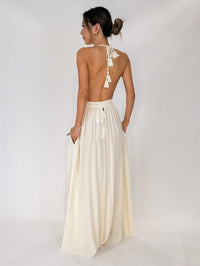 Elan Goddess Halter Maxi Dress